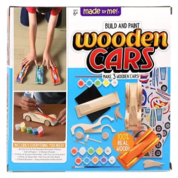 Build & Paint Your Own Wooden Cars Craft Kit for Kids