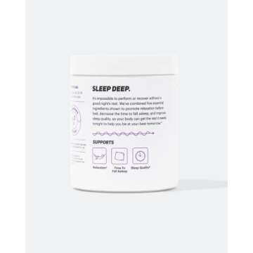 TB12 Sleep - Sleep Supplement with Magnesium, L-Theanine, Chamomile, GABA, and Melatonin to Fall Asleep Faster, Promote Relaxation, and Improve Sleep Quality. Stress and Mood Nightly Support