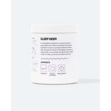 TB12 Sleep - Sleep Supplement with Magnesium, L-Theanine, Chamomile, GABA, and Melatonin to Fall Asleep Faster, Promote Relaxation, and Improve Sleep Quality. Stress and Mood Nightly Support