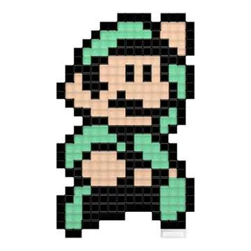 PDP Pixel Pals Nintendo Super Mario 3 Luigi Collectible Lighted Figure, 878-032-NA-LM3