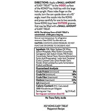 KONG Easy Treat Pepperoni - Spreadable Dog Treat Paste for Lick Mats - Pet Treat Spray for Dog Enrichment - Dog Treat Paste for Slow Feeder - Liquid Treat for Dogs - 8 oz, Pepperoni (2 Pack)