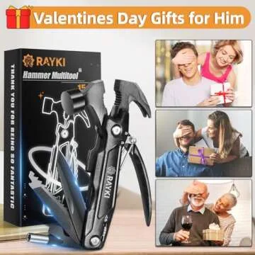 Stocking Stuffers for Men, Hammer Multitool 15 in 1 Christmas White Elephant Birthday Gifts for Men ...
