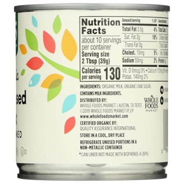 Organic Sweetened Condensed Milk for Desserts and More