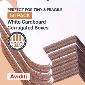 AVIDITI Mailer Boxes Small 11"L x 8"W x 2"H, 50-Pack | Corrugated Cardboard Box for Packing, Shipping and Storage 1182