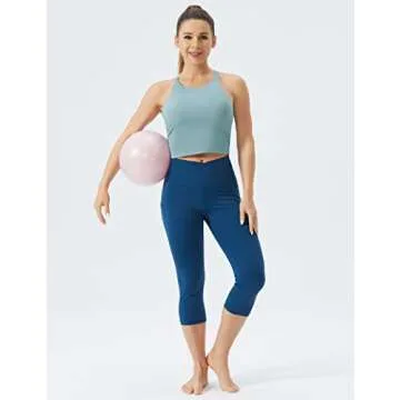 Cross Back Sports Bra for Workout & Casual Wear Denim Blue