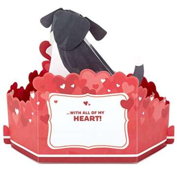 Hallmark Paper Wonder Valentine's Day Pop Up Card with Sound and Motion (Dog) for Anniversary, Roman...