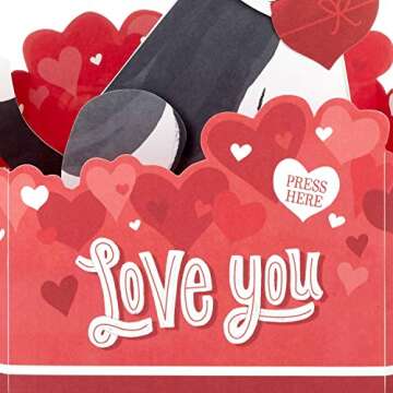 Hallmark Paper Wonder Valentine's Day Pop Up Card with Sound and Motion (Dog) for Anniversary, Romantic Birthday, Love