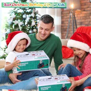 CLAPET Domino Train Sets Toys for Kids Ages 3-8, 120PCS STEM Building Montessori Toys Gifts for 4 5 ...