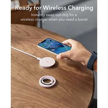 ESR Magnetic Phone Ring Holder in Pastel Pink for iPhones