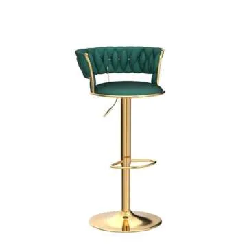 Velvet Swivel Barstools Set - Elegant & Adjustable