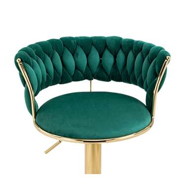 Velvet Swivel Barstools Set - Elegant & Adjustable