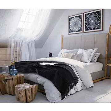 HORIMOTE HOME Chunky Black Knitted Throw Blanket for Couch, Chair, Sofa, or Bed - Chic Boho Style with Textured Basket Weave Pattern & Decorative Fringe - 50"x60" Blanket