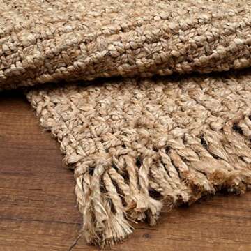 Hausattire Hand Woven Jute Runner Area Rug 2'x5' - Natural,Reversible Farmhouse Boho Rustic Area Runner Rugs for Hallway, Kitchen,Living Room,Bedroom|Decorative Floor Rugs-24x60 Inches