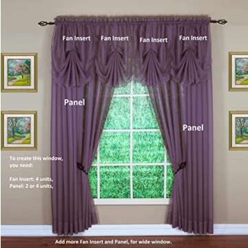 Today's Curtain Emelia Original Voile Panel 90", Amethyst, 60" W x 90" L