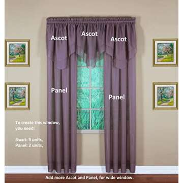 Today's Curtain Emelia Original Voile Panel 90", Amethyst, 60" W x 90" L