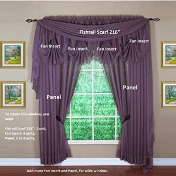 Today's Curtain Emelia Original Voile Panel 90", Amethyst, 60" W x 90" L