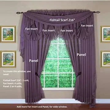 Today's Curtain Emelia Original Voile Panel 90", Amethyst, 60" W x 90" L
