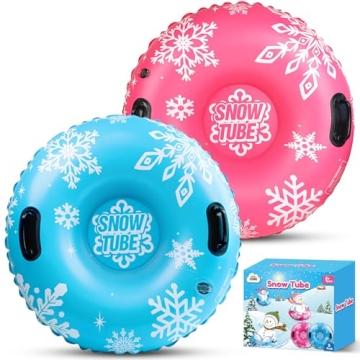ZMLM Snow Tube for Sledding - Inflatable Snow Sled for All Ages, Heavy Duty 2 Pack