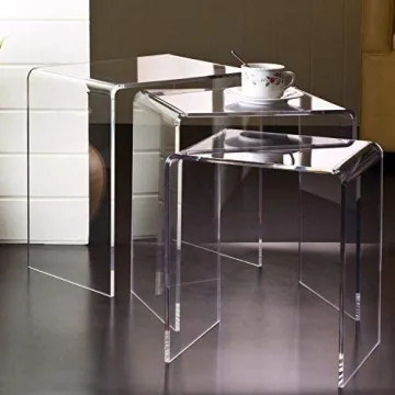 Stylish Acrylic Nesting Tables Set of 3 for Home Décor