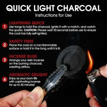 Charcoal Tablets for Incense– Quick Light Charcoal Tablets – Charcoal Disk Lights – 33 mm Resin Burner Rolls – – Charcoal Burner - Instant Fire Coal Tablet (100 Count (Pack of 1))