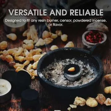 Charcoal Tablets for Incense– Quick Light Charcoal Tablets – Charcoal Disk Lights – 33 mm Resin Burner Rolls – – Charcoal Burner - Instant Fire Coal Tablet (100 Count (Pack of 1))