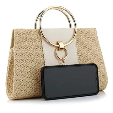 Elegant Puedo Evening Clutch - Stylish Straw Crossbody Bag