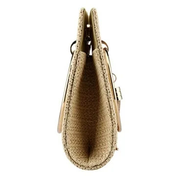 Elegant Puedo Evening Clutch - Stylish Straw Crossbody Bag