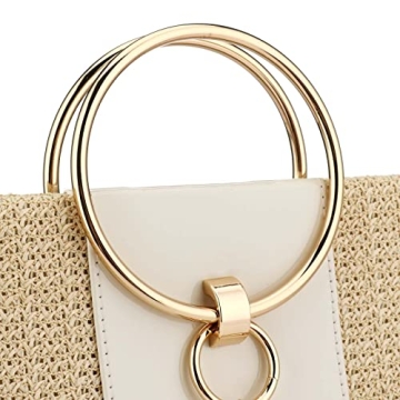 Elegant Puedo Evening Clutch - Stylish Straw Crossbody Bag