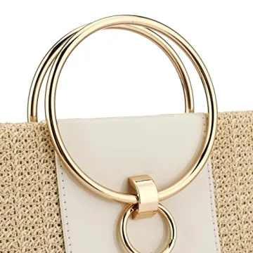 Elegant Puedo Evening Clutch - Stylish Straw Crossbody Bag