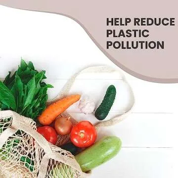 EKOLOJEE Reusable Produce Net Bags - Eco-Friendly 4 Pack