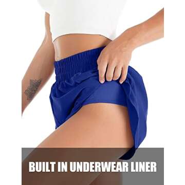 Blooming Jelly Women's Quick-Dry Running Shorts Sporty Active Workout Shorts with Pocket 2025 (Medium, Neon Blue)