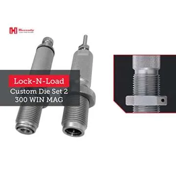 Hornady Custom Grade New Dimension 2-Die Set, 300 Win MAG (.308) (546352) - Caliber Specific Reloading Equipment for Handloaders with Full Length Sizer Die, Seating Die, Sure-Loc Rings, & Storage Box