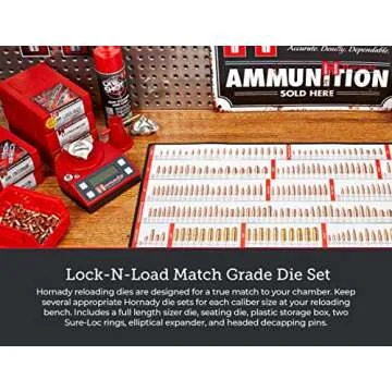Hornady Custom Grade New Dimension 2-Die Set, 300 Win MAG (.308) (546352) - Caliber Specific Reloading Equipment for Handloaders with Full Length Sizer Die, Seating Die, Sure-Loc Rings, & Storage Box