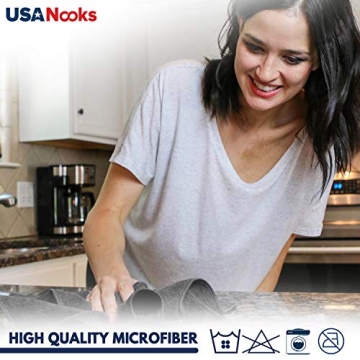 USANOOKS Microfiber Cleaning Cloths - Ultra-Absorbent 12-Pack