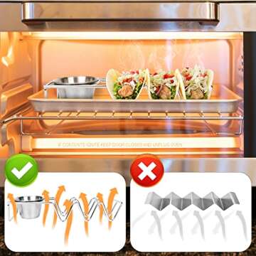 Taco Holders with Salad Cup set of 3,Stainless Steel Taco Shell Holder Stand,Taco Tray Plates for Taco Bar Gifts Accessories,Holds 4 Tacos Each,Oven Safe for Baking, Dishwa sher and Grill Safe