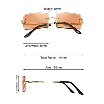 Stylish 3 Pairs Rimless Sunglasses for Summer Fashion
