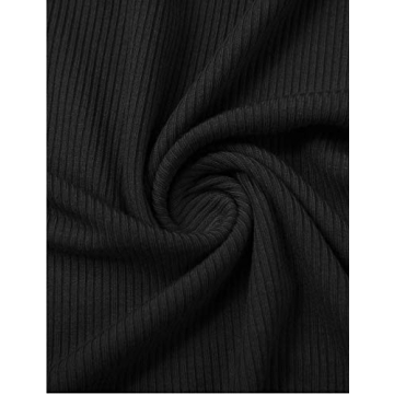 POPZONE Women's Mockneck Ribbed Tee in Black