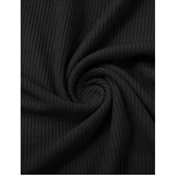 POPZONE Women's Mockneck Ribbed Tee in Black