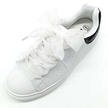 YFLY Shoe Laces, Soft Casual Flat Satin Ribbon Shoelaces Sneaker Shoestrings for Women Girls