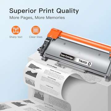 E-Z Ink Compatible Toner Cartridge Replacement for Brother TN450 TN420 TN-450 TN-420 to use with HL-2270DW HL-2280DW HL-2230 HL-2240 MFC-7360N MFC-7860DW DCP-7065DN Intellifax 2840 2940 (1 Black)