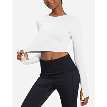 BALEAF Women's Long Sleeve Crop Top for All Activities