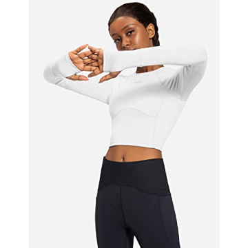 BALEAF Women's Long Sleeve Crop Top for All Activities