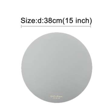 LQICAI Round Placemats Set of 6 Table Place Mats of 4 Washable Heat Resistant PVC Dining Mat for Spring Beige 4pcs