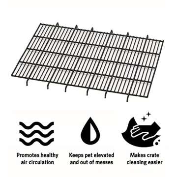 MidWest Homes for Pets Floor Grid for Dog Crate; Elevated Floor Grid; Fits Models 1324TD, 1524, 1524DD, 424, 424DD, 1924, 1924DD, 1624 CURVED SLIDE BOLT LATCH, 1624DD CURVED SLIDE BOLT LATCH