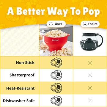 HotPop Silicone Popcorn Maker - Collapsible, Safe, Easy to Clean