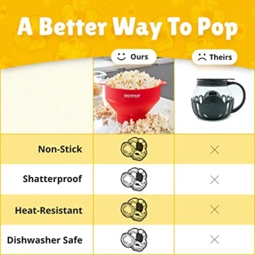 HotPop Silicone Popcorn Maker - Collapsible, Safe, Easy to Clean