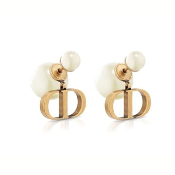 Personalized Initial Pearl Stud Earrings,Hypoallergenic 925 Silver Alphabet Jewelry for WomenValenti...