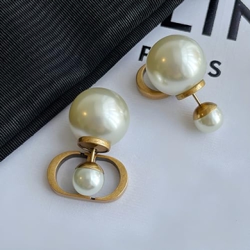 Personalized Pearl Stud Earrings for Women - Custom Gold Jewelry