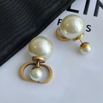 Personalized Pearl Stud Earrings for Women - Custom Gold Jewelry