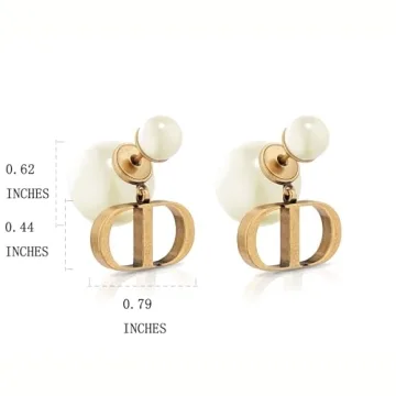 Personalized Pearl Stud Earrings for Women - Custom Gold Jewelry